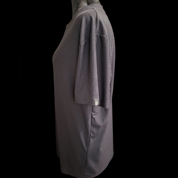 Guess Black Ribbed  V Neck Top Short Sleeve XL - Picture 11 of 14